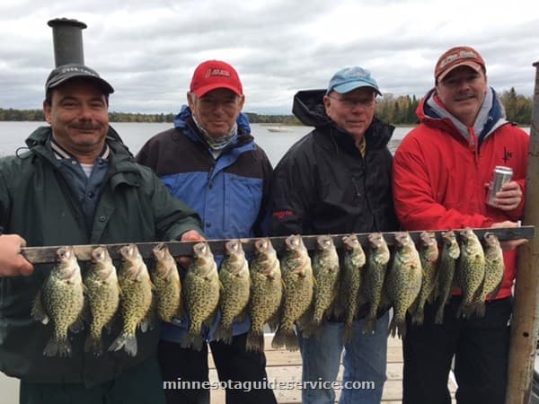 Group crappie fishing trip in fall