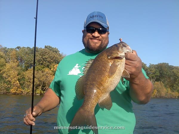 Smallmouth bass caught on Minnesota lake