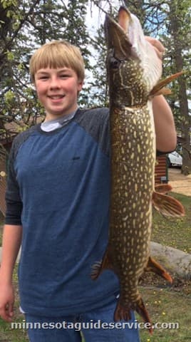 Angler with northern pike catch